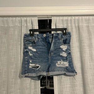 american eagle super high rise curvy shorts